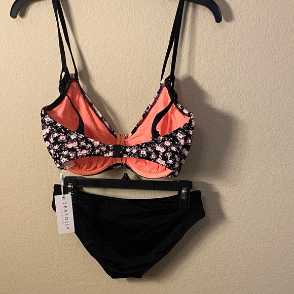 Seafolly Black Floral Underwire Bikini Set - Picture 6 of 8